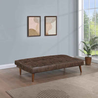 Jenson Upholstered Tufted Convertible Sofa Bed Dark Coffee