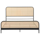 Lanewood Open Cane Webbing Metal Eastern King Bed Black