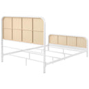 Lanewood Open Cane Webbing Metal Queen Bed White