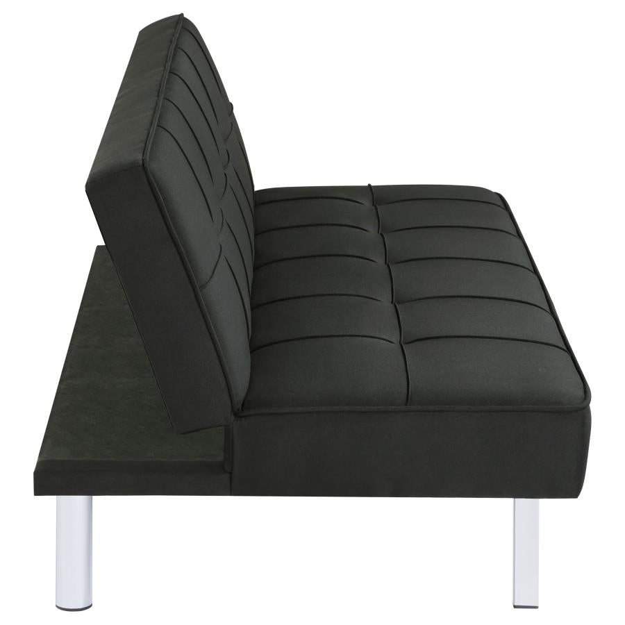 Joel Upholstered Tufted Convertible Sofa Bed Black - Home & Sleep Outlet