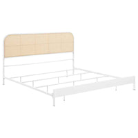 Amherst Radio Weave Rattan Metal Eastern King Bed White - Home & Sleep Outlet