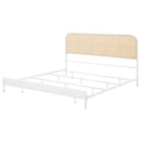 Amherst Radio Weave Rattan Metal Eastern King Bed White - Home & Sleep Outlet