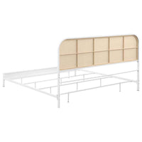 Amherst Radio Weave Rattan Metal Eastern King Bed White - Home & Sleep Outlet