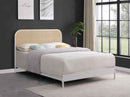 Amherst Radio Weave Rattan Metal Queen Bed White - Home & Sleep Outlet