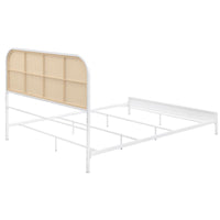 Amherst Radio Weave Rattan Metal Queen Bed White - Home & Sleep Outlet