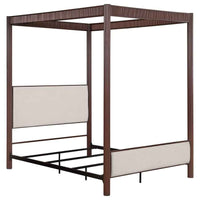 Zimmerlee 89-inch Metal Eastern King Canopy Bed Rust Brown - Home & Sleep Outlet