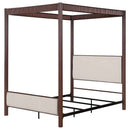 Zimmerlee 89-inch Metal Eastern King Canopy Bed Rust Brown - Home & Sleep Outlet