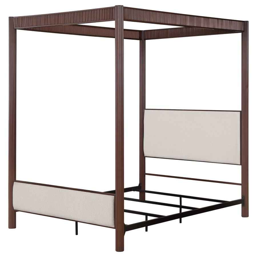 Zimmerlee 89-inch Metal Eastern King Canopy Bed Rust Brown - Home & Sleep Outlet