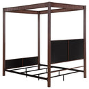 Zimmerlee 89-inch Metal Eastern King Canopy Bed Rust Brown - Home & Sleep Outlet