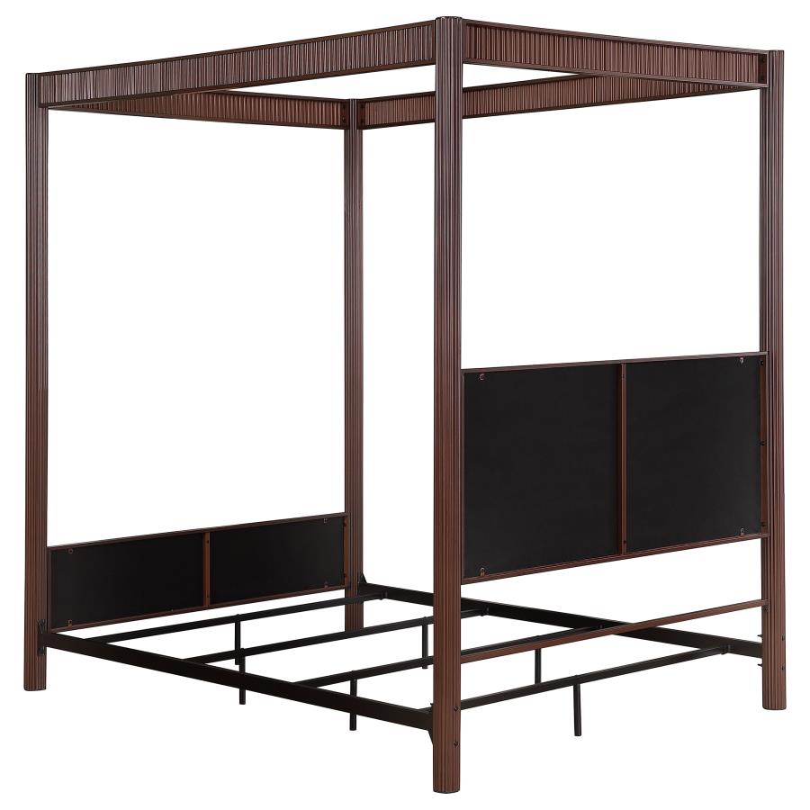Zimmerlee 89-inch Metal Eastern King Canopy Bed Rust Brown - Home & Sleep Outlet
