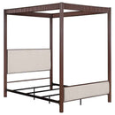 Zimmerlee 89-inch Metal Queen Canopy Bed Rust Brown - Home & Sleep Outlet