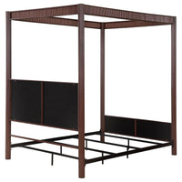 Zimmerlee 89-inch Metal Queen Canopy Bed Rust Brown - Home & Sleep Outlet