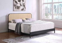 Amherst Radio Weave Rattan Metal Eastern King Bed Black - Home & Sleep Outlet