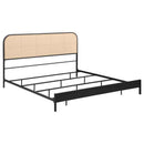 Amherst Radio Weave Rattan Metal Eastern King Bed Black - Home & Sleep Outlet