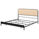 Amherst Radio Weave Rattan Metal Eastern King Bed Black - Home & Sleep Outlet