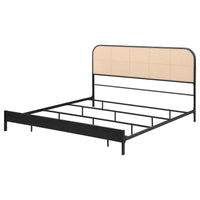 Amherst Radio Weave Rattan Metal Eastern King Bed Black - Home & Sleep Outlet