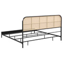 Amherst Radio Weave Rattan Metal Eastern King Bed Black - Home & Sleep Outlet