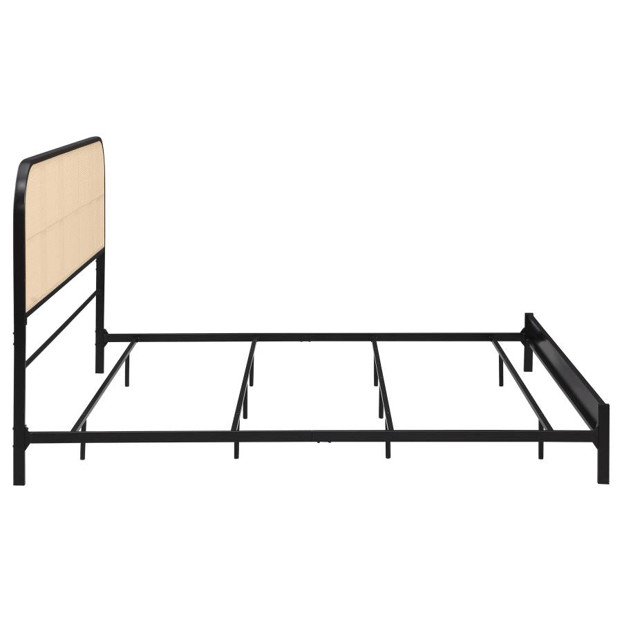 Amherst Radio Weave Rattan Metal Eastern King Bed Black - Home & Sleep Outlet