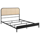 Amherst Radio Weave Rattan Metal Queen Bed Black - Home & Sleep Outlet