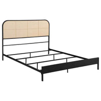Amherst Radio Weave Rattan Metal Queen Bed Black - Home & Sleep Outlet