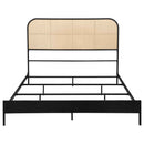 Amherst Radio Weave Rattan Metal Queen Bed Black - Home & Sleep Outlet