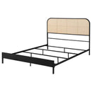 Amherst Radio Weave Rattan Metal Queen Bed Black - Home & Sleep Outlet