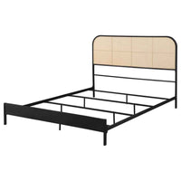 Amherst Radio Weave Rattan Metal Queen Bed Black - Home & Sleep Outlet