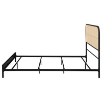 Amherst Radio Weave Rattan Metal Queen Bed Black - Home & Sleep Outlet
