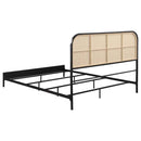 Amherst Radio Weave Rattan Metal Queen Bed Black - Home & Sleep Outlet