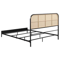 Amherst Radio Weave Rattan Metal Queen Bed Black - Home & Sleep Outlet