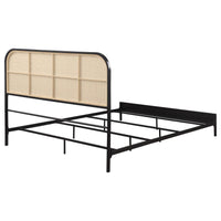 Amherst Radio Weave Rattan Metal Queen Bed Black - Home & Sleep Outlet