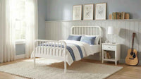Jones Wood Twin Open Frame Bed White - Home & Sleep Outlet
