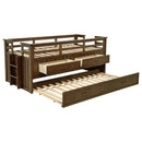 Carlsbad Wood Twin Captains Bed With Trundle Medium Brown - Home & Sleep Outlet
