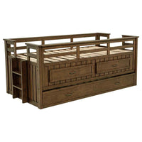 Carlsbad Wood Twin Captains Bed With Trundle Medium Brown - Home & Sleep Outlet