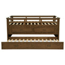 Carlsbad Wood Twin Captains Bed With Trundle Medium Brown - Home & Sleep Outlet