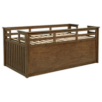 Carlsbad Wood Twin Captains Bed With Trundle Medium Brown - Home & Sleep Outlet