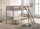 Ryder Wood Twin Over Twin Bunk Bed with Mattress Weathered Taupe - Home & Sleep Outlet