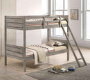 Ryder Wood Twin Over Twin Bunk Bed Weathered Taupe - Home & Sleep Outlet
