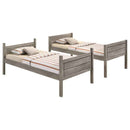 Ryder Wood Twin Over Twin Bunk Bed Weathered Taupe - Home & Sleep Outlet