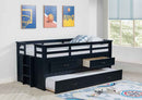 Carlsbad Wood Twin Captains Bed With Trundle Navy Blue - Home & Sleep Outlet