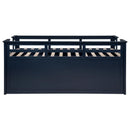 Carlsbad Wood Twin Captains Bed With Trundle Navy Blue - Home & Sleep Outlet