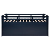 Carlsbad Wood Twin Captains Bed With Trundle Navy Blue - Home & Sleep Outlet