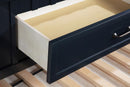 Carlsbad Wood Twin Captains Bed With Trundle Navy Blue - Home & Sleep Outlet