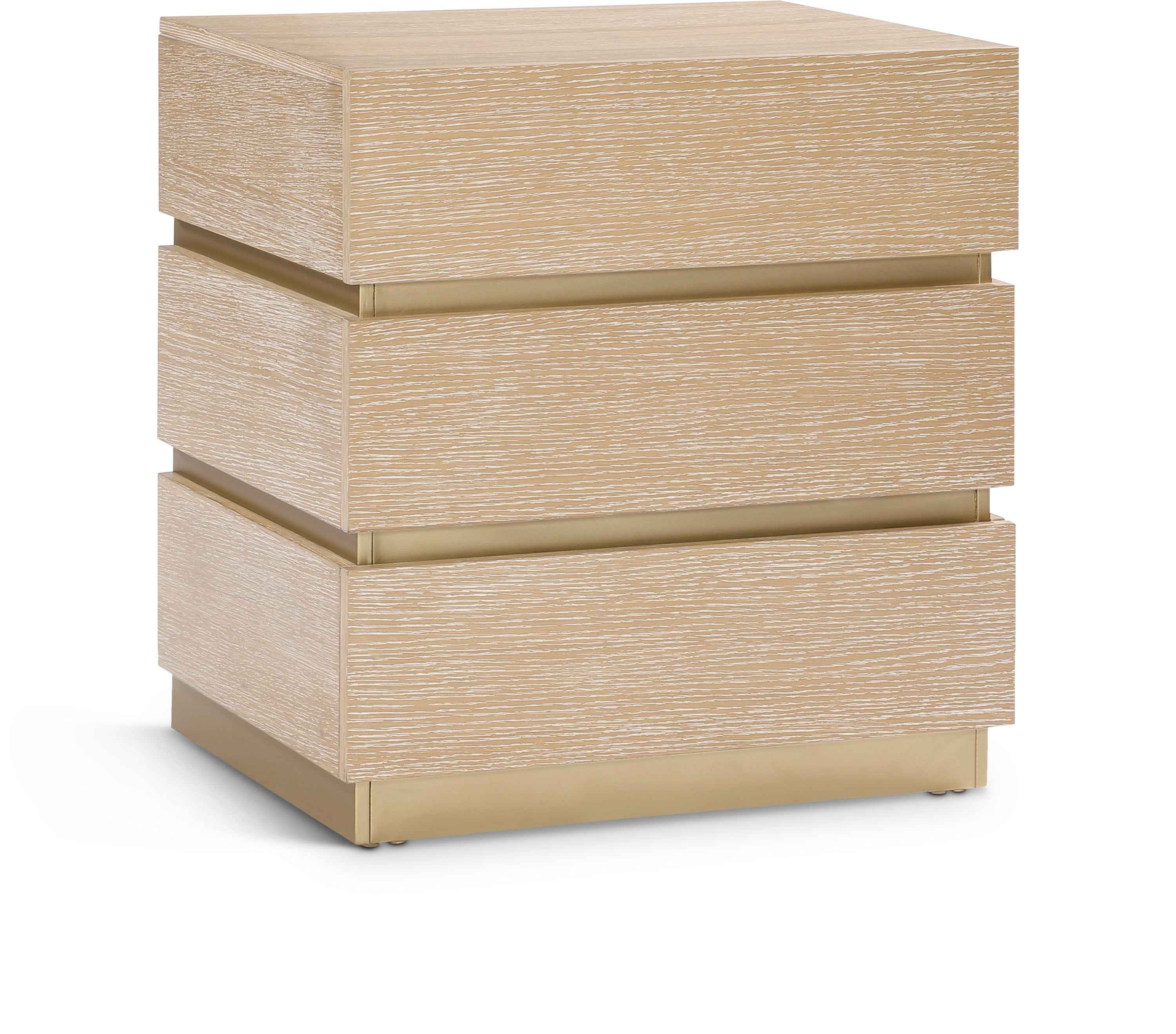 Zaylan 24 Inch Oak Veneer Modern Bedroom Furniture - Nightstand