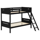 Littleton Wood Twin Over Twin Bunk Bed Black - Home & Sleep Outlet