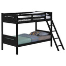 Littleton Wood Twin Over Twin Bunk Bed Black - Home & Sleep Outlet