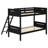 Littleton Wood Twin Over Twin Bunk Bed Black - Home & Sleep Outlet