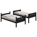 Littleton Wood Twin Over Twin Bunk Bed Black - Home & Sleep Outlet