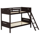 Littleton Wood Twin Over Twin Bunk Bed Espresso - Home & Sleep Outlet