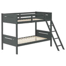 Littleton Wood Twin Over Twin Bunk Bed Grey - Home & Sleep Outlet